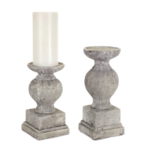 One Allium Way® 14.5'' H Concrete / Cement Tabletop Pillar Wayfair